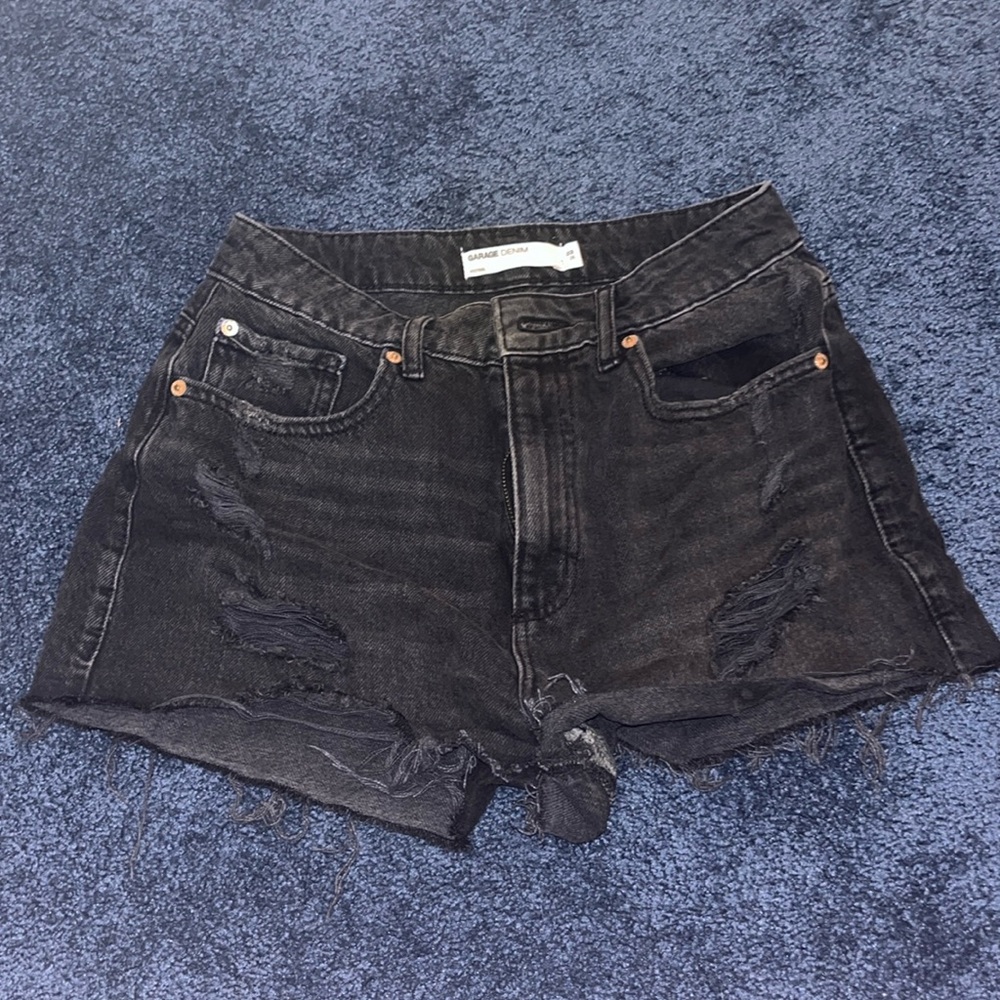 Garage Denim Festival shorts in black